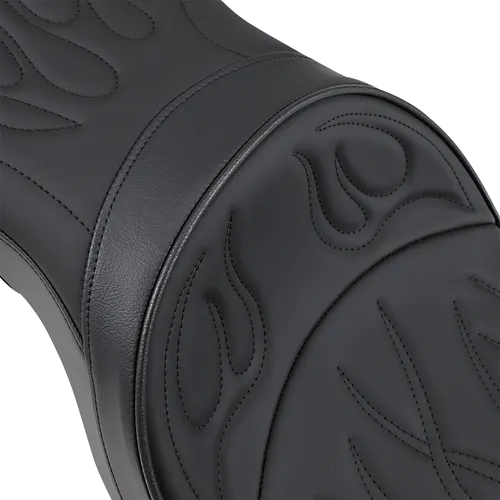 DS Black Flame Stitched Vinyl Leather Low Profile 2 Up Seat