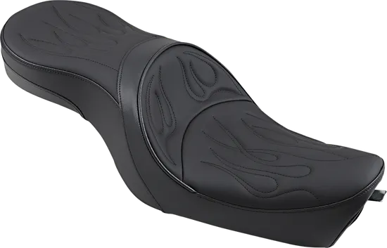 DS Black Flame Stitched Vinyl Leather Low Profile 2 Up Seat