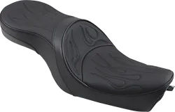 DS Black Flame Stitched Vinyl Leather Low Profile 2 Up Seat