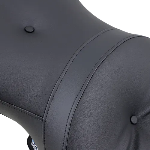 Black Leather Vinyl Pillow Stitched 2 Up Seat