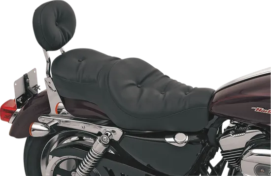 Black Leather Vinyl Pillow Stitched 2 Up Seat