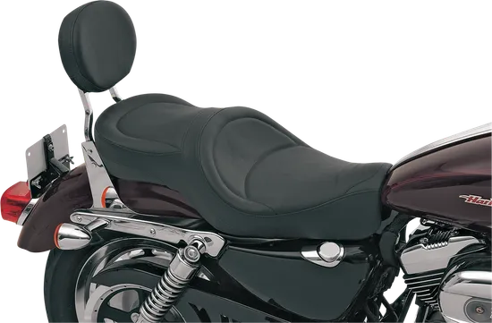 Black Leather Vinyl Stitched 2 Up Seat