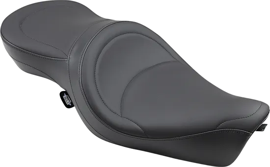 Black Leather Vinyl Stitched 2 Up Seat