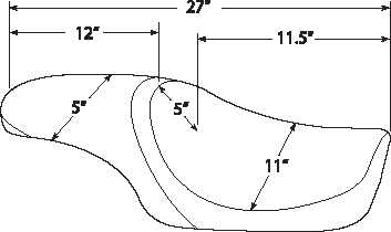 DS Black Leather Vinyl Predator Seat w Bumper