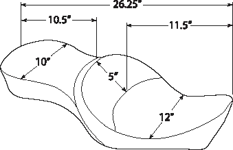 DS Black Vinyl 2 Up Double Bucket Seat