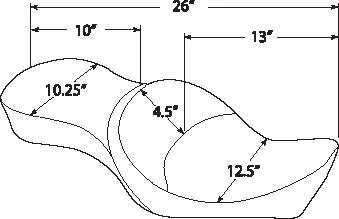 DS Black Vinyl Low Profile Double Bucket Smooth Seat