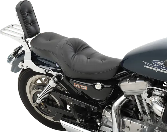 DS Black Vinyl Low Profile Double Bucket Smooth Seat