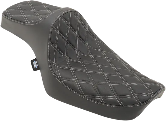 DS Black Vinyl Silver Double Diamond Stitch Predator III 2 Up Seat