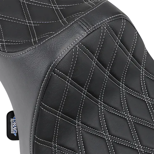 DS Black Vinyl Silver Double Diamond Stitch Predator III 2 Up Seat