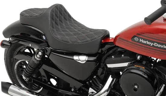 DS Black Vinyl Silver Double Diamond Stitch Predator III 2 Up Seat