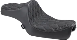 DS Black Vinyl Silver Double Diamond Stitch Predator III 2 Up Seat