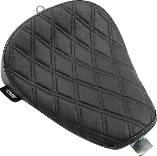 DS Black Vinyl Double Diamond Stitch Bobber Solo Seat