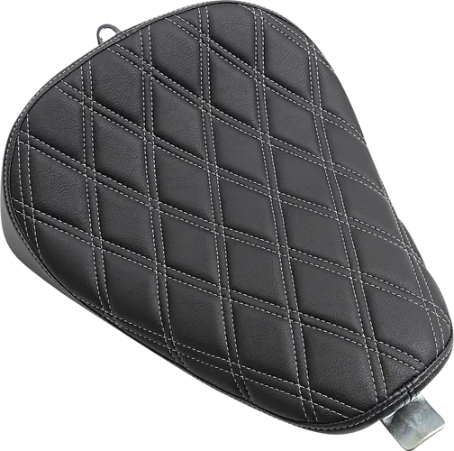 DS Black Vinyl Silver Double Diamond Stitch Bobber Solo Seat