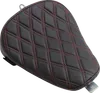DS Black Vinyl Red Double Diamond Stitch Bobber Solo Seat