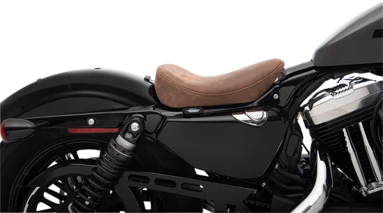 DS Brown Leather Smooth Bobber Solo Seat