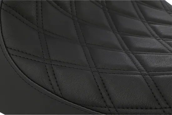 DS Black Vinyl Double Diamond Stitch Solo Seat