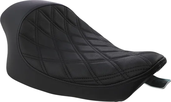 DS Black Vinyl Double Diamond Stitch Solo Seat