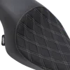 DS Black Vinyl Silver Double Diamond Stitch Solo Seat