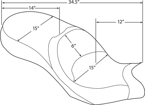 DS Black Vinyl Leather Stitched Low Profile Seat