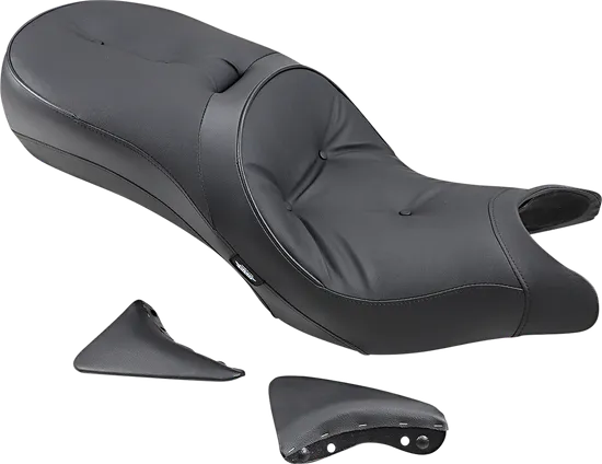 DS Black Vinyl Leather Pillow Low Profile Seat