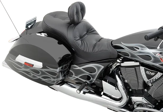 DS Black Vinyl Leather Pillow Low Profile Seat