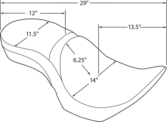 DS Black Vinyl Low Profile 2 Up Seat