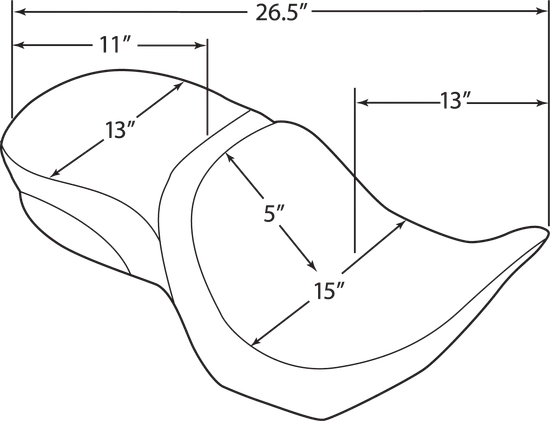 DS Black Vinyl Leather Mild Stitched Low Profile Seat