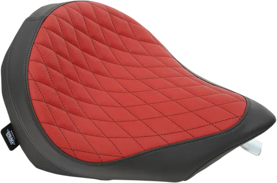 DS Black and Red Leather Vinyl Double Diamond Low Profile Solo Seat