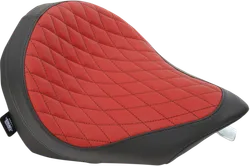 DS Black and Red Leather Vinyl Double Diamond Low Profile Solo Seat