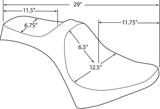 DS Black Vinyl Double Diamond Stitch Predator III 2 Up Seat
