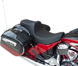 DS Black Vinyl Double Diamond Stitch Predator III 2 Up Seat