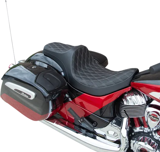 DS Black Vinyl Silver Double Diamond Stitch Predator III 2 Up Seat