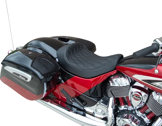 DS Black Vinyl Double Diamond Stitch Solo Seat