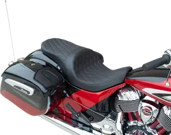 DS Black Leather Diamond Stitch Low Profile Forward 2 Up Seat