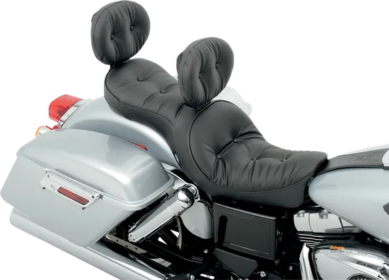 DS Black Vinyl EZ Glide II Pillow Backrest w Storage