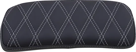 DS Black Leather Silver Diamond Stitch Chopped Tour Pak Seat Pad
