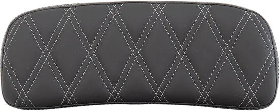 DS Black Leather Silver Diamond Stitch Chopped Tour Pak Seat Pad