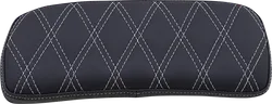 DS Black Leather Silver Diamond Stitch Chopped Tour Pak Seat Pad