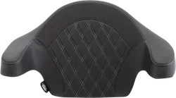 DS Black Vinyl Silver Diamond Stitch King Pak Backrest Pad