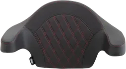 DS Black Vinyl Red Diamond Stitch King Tour Pak Backrest Pad