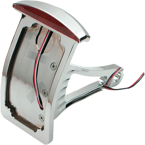 DS Aluminum Half Moon Curved Tailight License Plate Vertical Axle Mount