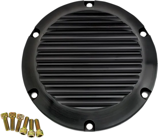 Joker Billet Aluminum Derby Cover Finned Black w Mount