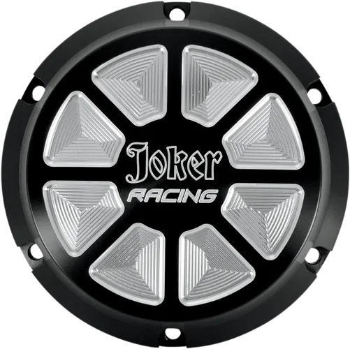 Joker Billet Aluminum Derby Cover Racing Black w Mount