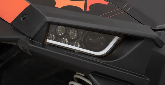 Moose Black LED Headlights with Halo Left Right Pair