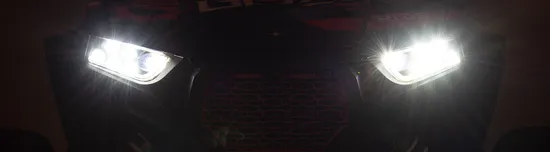 Moose Black LED Headlights with Halo Left Right Pair