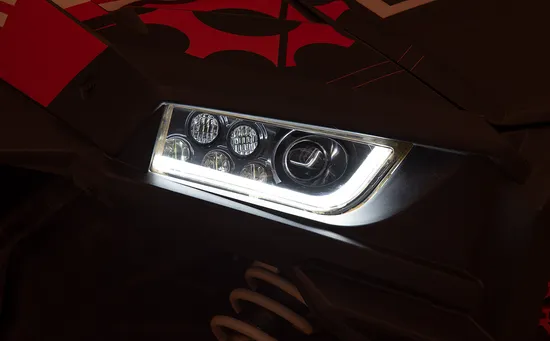 Moose Black LED Headlights with Halo Left Right Pair
