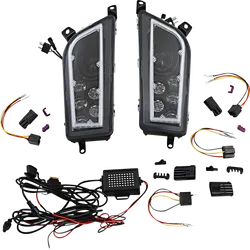 Moose Utility Chrome LED Headlights with Halo Left Right Pair