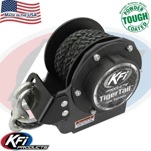 KFI Tiger Tail 12' Retractable Tow System Black