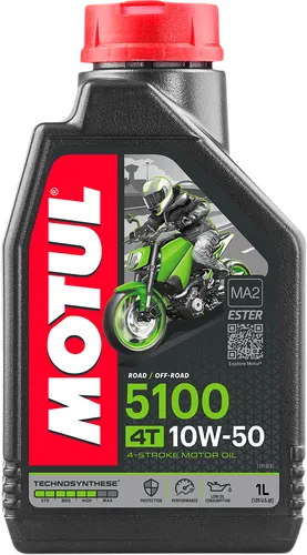 Motul 5100 4T Synthetic Blend 10W50 Motor Engine Oil 1 Liter 1 Quart