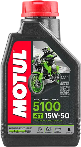 Motul 5100 4T Synthetic Blend 15W50 Motor Engine Oil 1 Liter 1 Quart 3